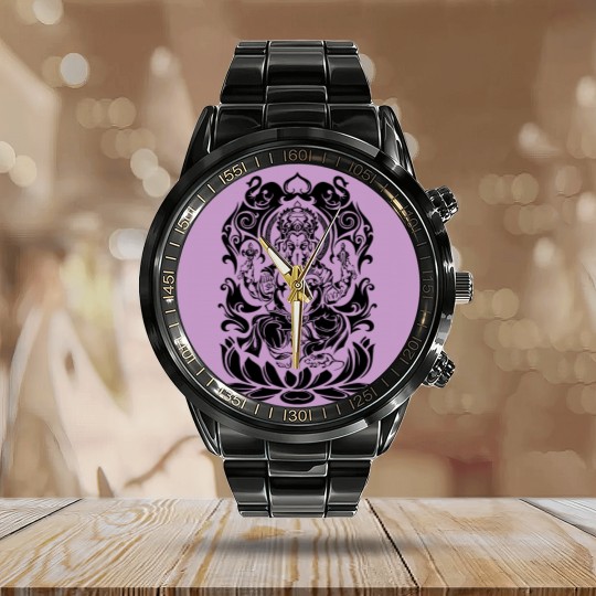 Discover Tribal Ganesh - Ganesh - Calendar Steel Band Watch