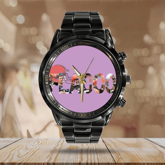 Discover Joe Flacco Cleveland Football Calendar Steel Band Watch
