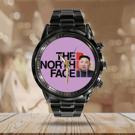 Discover North Face Hijacked Unisex Calendar Steel Band Watch, Kim Jong Un Parody Calendar Steel Band Watch, Funny Gift, Black Humor, Memes, meme Calendar Steel Band Watch