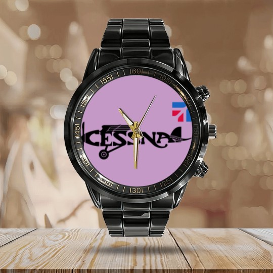 Discover Cessna Aircraft Aviation Airplane House Flags Calendar Steel Band Watch