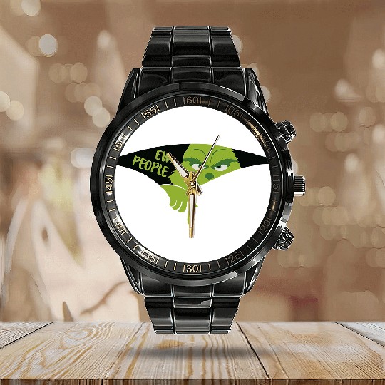 Discover Ew People Calendar Steel Band Watch, funny character Smiling Face Calendar Steel Band Watch, Christmas Calendar Steel Band Watch Gift For Family Xmas, Christmas funny character Calendar Steel Band Watch, funny character Calendar Steel Band Watch