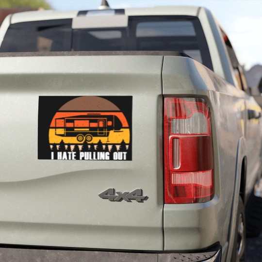 Discover Funny Camping I Hate Pulling Out Retro Sunset Pull Car Magnets