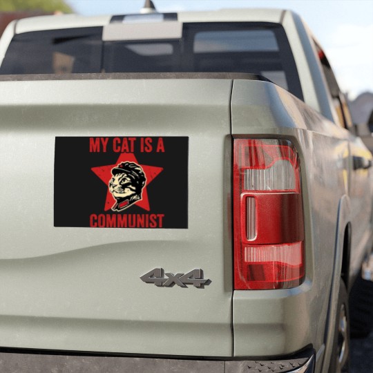 Discover My Cat Is A Communist Vintage Funny Cat Lover Sayi Car Magnets