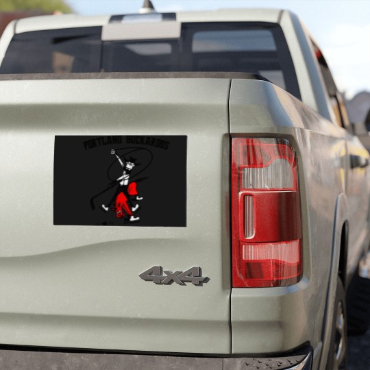Discover Portland Buckaroos - Defunct Hockey Team - Vintage/Distressed Style - Ice Hockey - Car Magnets
