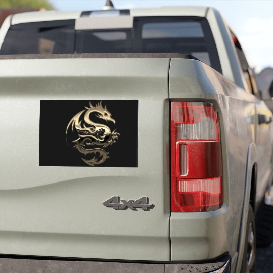 Discover Gold Metallic Dragon Car Magnets