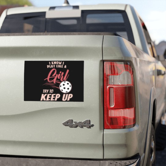 Discover I Know I Play Like A Girl Try To Keep Up - Car Magnets
