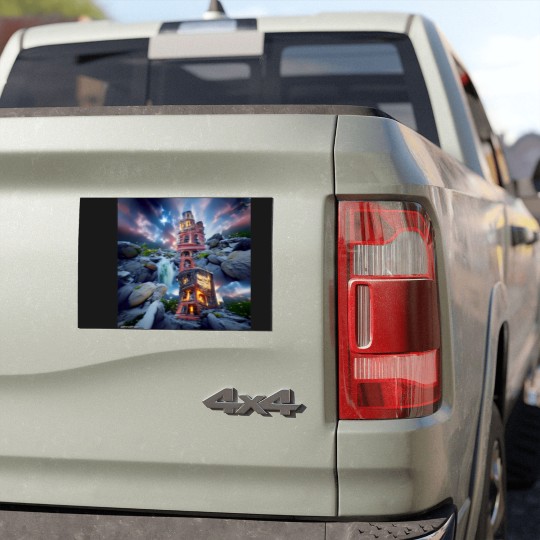 Discover TOWER BETWEEN WORLDS ORIGINAL DIGITAL AI GENERATED Car Magnets