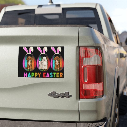 Discover Happy Easter Cute Bunny POODLE Dog Lover Car Magnets