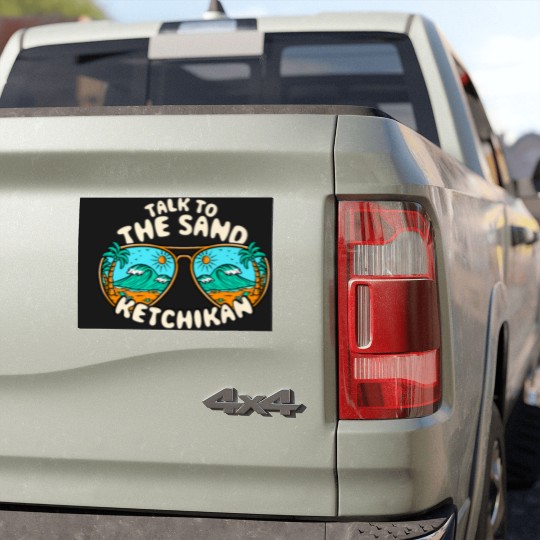 Discover Talk To The Sand Ketchikan Summer Alaska Tropical Car Magnets