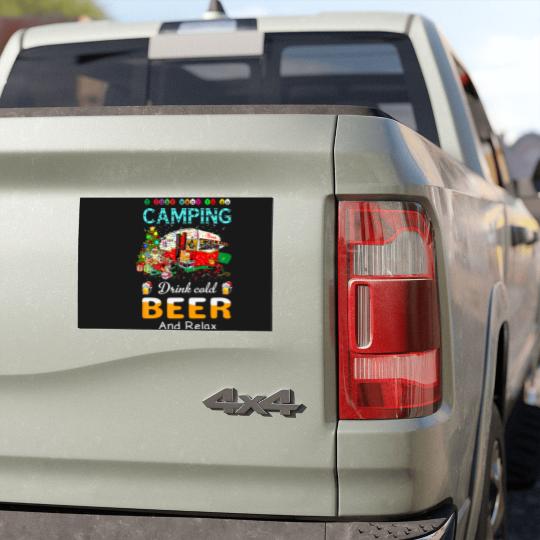 Discover I Just Want To Go Camping Drink Cold Beer Santa Ch Car Magnets