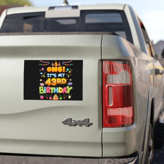Discover OMG It's My 43Rd Birthday 43 Years Old Hat Cake Ha Car Magnets