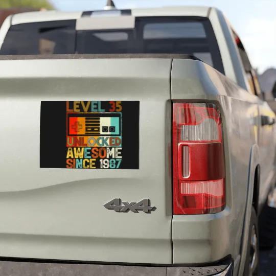 Discover Level 35 Unlocked Awesome Since 1987 35Th Birthday Car Magnets