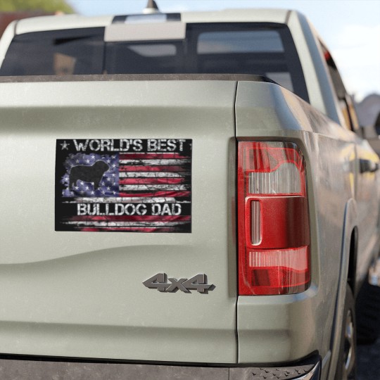 Discover Vintage USA Flag World's Best English Bulldog Car Magnets