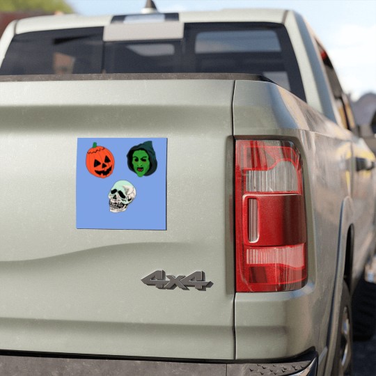 Discover Silver Shamrock Mask Set Car Magnets