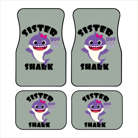 Discover Sister Shark Gift Cute Baby Shark Matching Family Car Mats