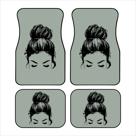 Discover Messy bun face - unisex Car Mats | Mom Car Mats | messy bun Car Mats