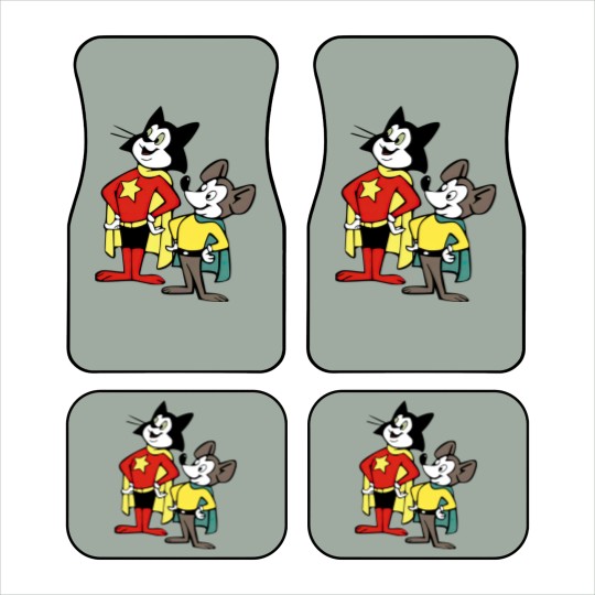 Discover Courageous Cat with Minute Mouse Car Mats