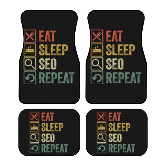 Discover Funny eat sleep seo repeat retro vintage gift11 Car Mats