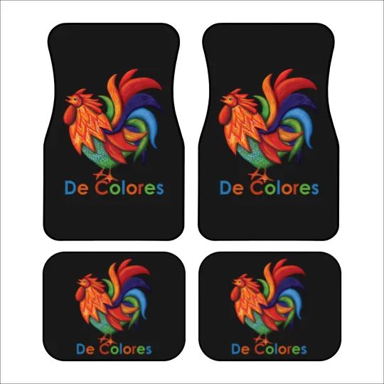 Discover De Colores Rooster Gallo Men's Jersey Polo Car Mats