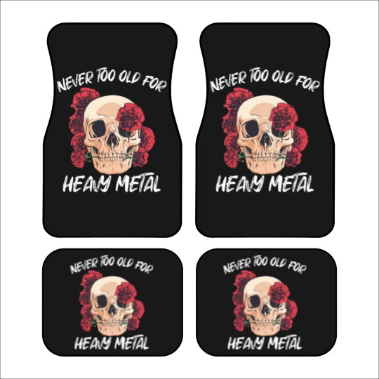 Discover Skull with Red Roses Heavy Metal Hard Rock - Vintage Heavy Metal - Car Mats