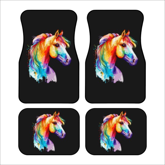Discover Watercolor Horse Pony Colorful Pet Ponys Lover Car Mats