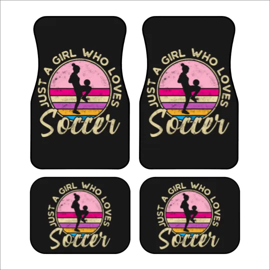 Discover just a girl who loves soccer women retro vintage soccer t Car Mats