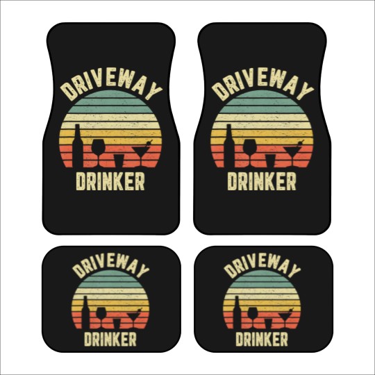 Discover Driveway Drinker Car Mats Retro Vintage Drinking Car Mats