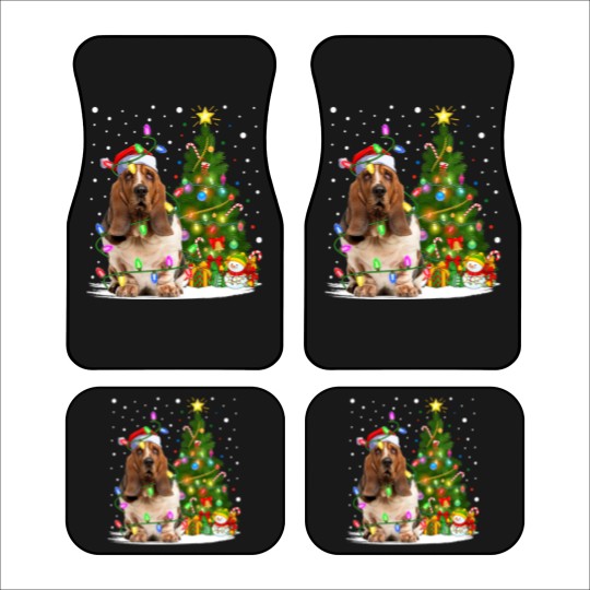 Discover Dog Basset Hound Lighting Xmas Tree Santa Basset Hound Dog Christmas Car Mats