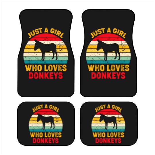 Discover Just A Girl Who Loves Donkeys Retro Sunset Donkey Lovers Car Mats