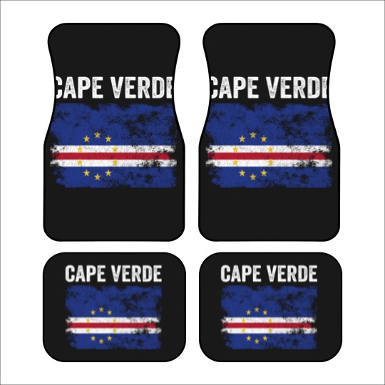 Discover Cape Verde Flag Distressed Car Mats