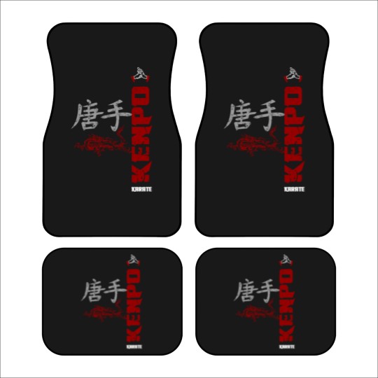 Discover vertical kenpo with chinese kanji dragon red Car Mats