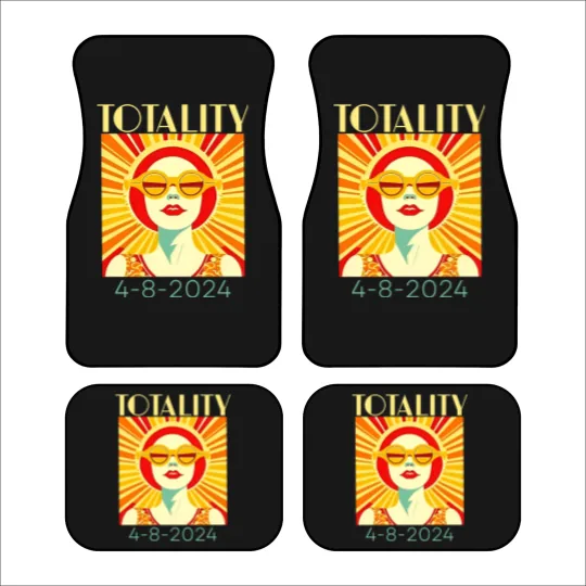 Discover Solar Eclipse Car Mats April 8 2024, Totality Eclipse Car Mats 4-8-24, Art Deco Solar Eclipse Car Mats