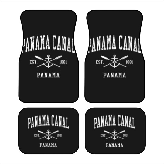 Discover panama canal vintage crossed oars boat anchor sports Car Mats