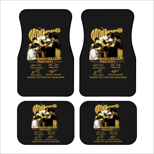 Discover The Monkees 57th Anniversary 1966-2023 Signatures Car Mats, The Monkees Car Mats Fan Gifts