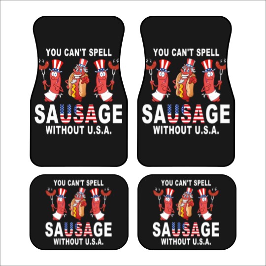 Discover you can spell sausage wihou usa 4h of july american flag shir Car Mats