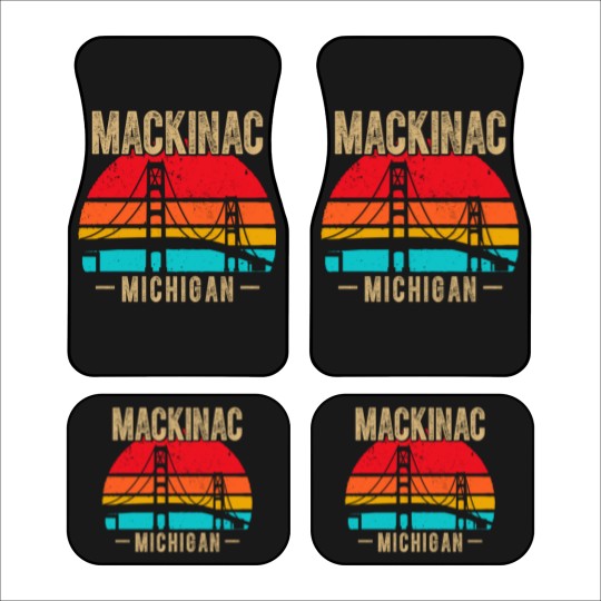 Discover mackinac bridge mackinaw retro vintage michigan souvenir Car Mats