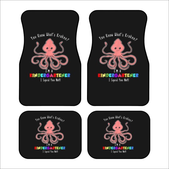 Discover Kindergarten Kraken Funny Back to School Pun Quote Joke Car Mats