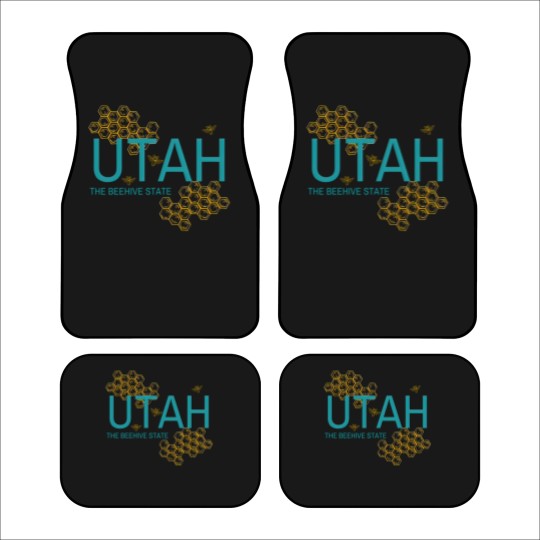 Discover Utah The Beehive State Bee - Utah - Car Mats