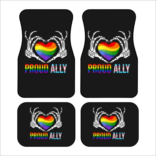 Discover proud ally lgbt transgender flag skeleton heart gay lesbian Car Mats