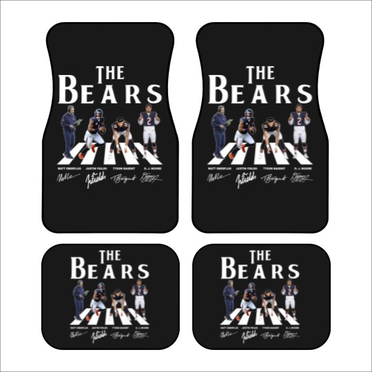 Discover Bears Walking Abbey Road Signatures Football Car Mats, Chicago Vintage