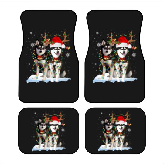 Discover Alaskan Klee Kai Christmas Tree Lights Reindeer Xmas Pajama 151 Car Mats