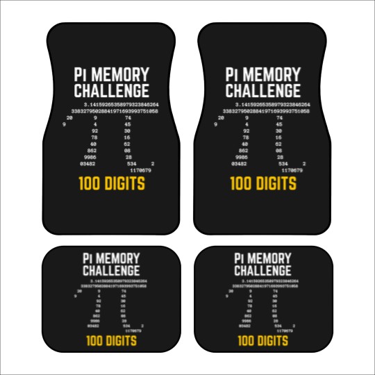 Discover 100 Digits of Pi Memory Challenge - Pi Day Car Mats