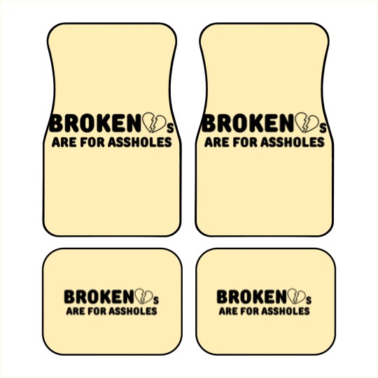 Discover Broken Hearts Are For Assholes Frank Zappa (in black letters & black heart version) Car Mats