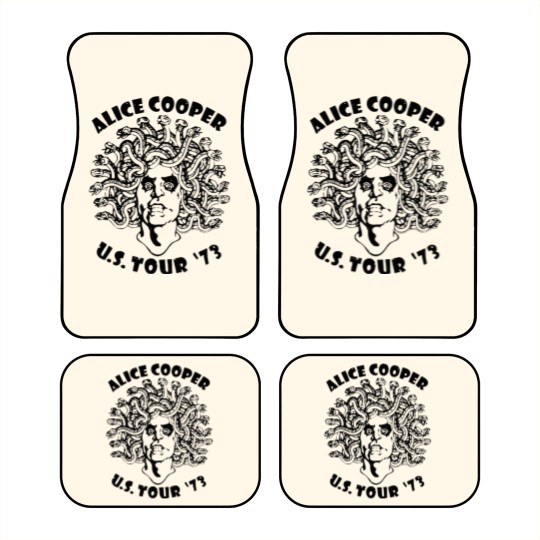 Discover Alice Cooper Men's Car Mats, Medusa USA Tour 1973 Cover White Graphic Car Mats