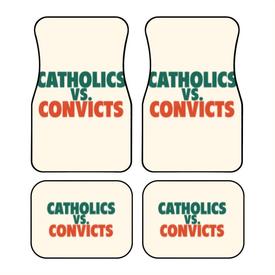 Discover Catholics Vs. Convicts Retro 1988 Football Game Car Mats