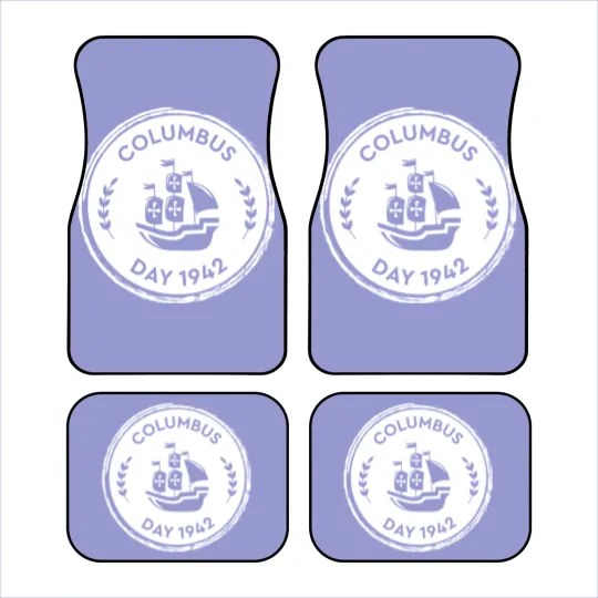 Discover Columbus Day USA America Holiday Christopher Ship Car Mats