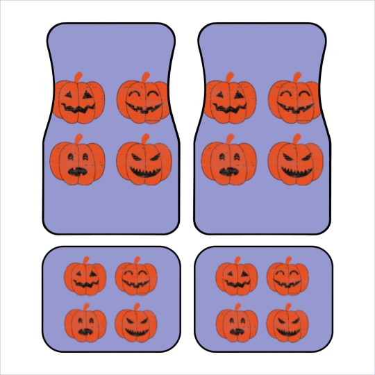 Discover Vintage Look Jack-O-Lantern Pumpkin Halloween Car Mats