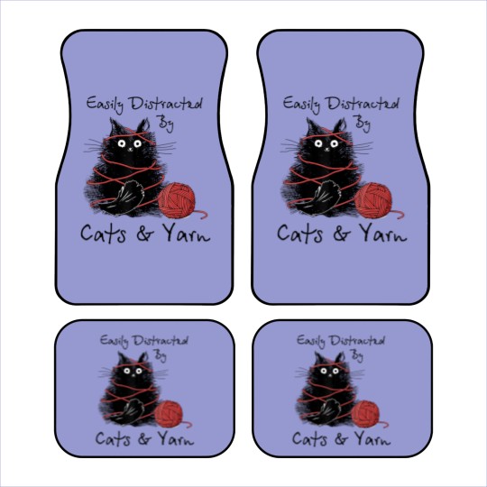 Discover Easily Distracted By Cats And Yarn Knitting Lovers Car Mats