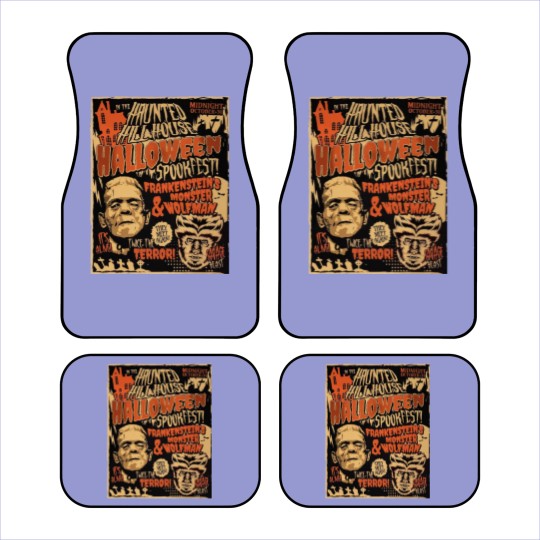 Discover Frankenstein and Wolfman Vintage Retro Halloween , 80's Horror Car Mats