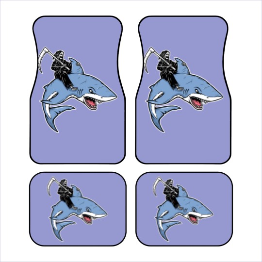 Discover Grim reaper rides a shark Car Mats